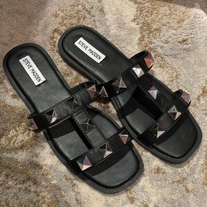 Steve Madden Black Studded Sandals
